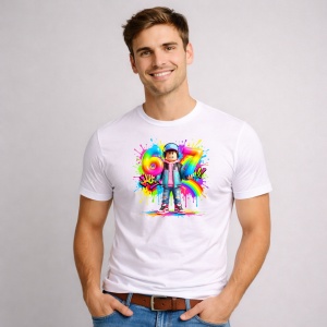 Tricou Paste 67 Roblox Boy Graffiti Colorful Easter, din bumbac 100%, tricou alb, Copii | Dama | Barbat - Img 2