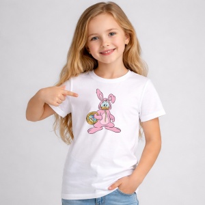 Tricou Paste Bugs Bunny Costum Paste Cos Oua Colorate, din bumbac 100%, tricou alb, Copii | Dama | Barbat - Img 2