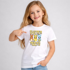 Tricou Paste Easter With My Peeps Iepurasi Colorati, din bumbac 100%, tricou alb, Copii | Dama | Barbat - Img 2
