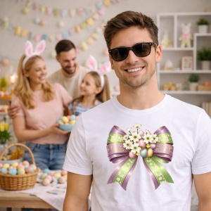 Tricou Paste Fundita Mov Verde Floral Eleganta Decor, din bumbac 100%, tricou alb, Copii | Dama | Barbat - Img 7