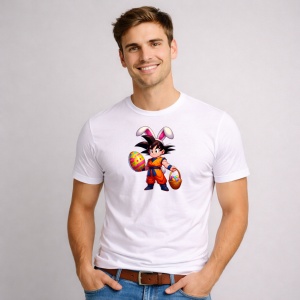 Tricou Paste Goku Dragon Ball Paste Oua Colorate Cos, din bumbac 100%, tricou alb, Copii | Dama | Barbat - Img 2