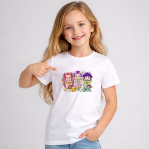 Tricou Paste Happy Easter Kpop Hunters Huntrix Chibi, din bumbac 100%, tricou alb, Copii | Dama | Barbat - Img 3