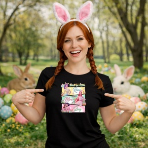 Tricou Paste Huntrix Kpop Easter Girls Rumi Mira Zoey Pastel, din bumbac 100%, tricou negru, Copii | Dama | Barbat - Img 9