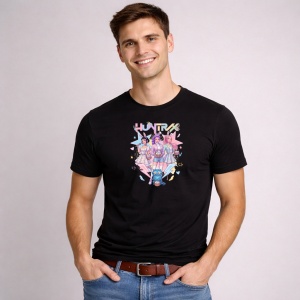 Tricou Paste Huntrix Kpop Easter Grup Anime Pastel Cute, din bumbac 100%, tricou negru, Copii | Dama | Barbat - Img 3