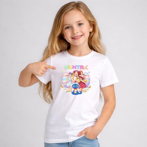 Tricou Paste Huntrix Kpop Easter Grup Cu Mascota Cute, din bumbac 100%, tricou alb, Copii | Dama | Barbat