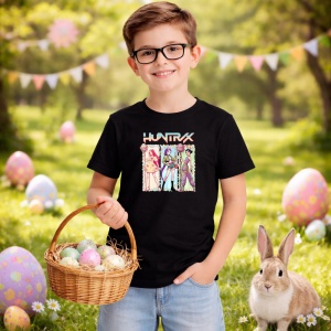 Tricou Paste Huntrix Kpop Girls Easter Fashion Grup Aesthetic, din bumbac 100%, tricou negru, Copii | Dama | Barbat - Img 5