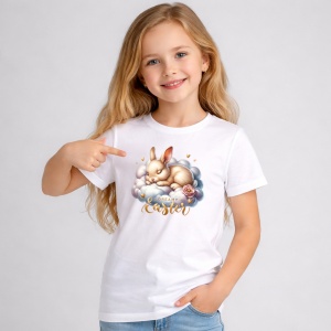 Tricou Paste Iepuras Paste Dreamy Oua Colorate Norisor, din bumbac 100%, tricou alb, Copii | Dama | Barbat - Img 2