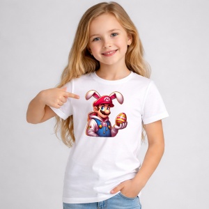 Tricou Paste Mario Iepuras Paste Ou Pastel, din bumbac 100%, tricou alb, Copii | Dama | Barbat
