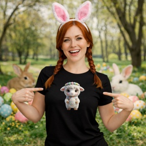Tricou Paste Miel Crosetat Cu Ou Easter Pastel Cute Kawaii, din bumbac 100%, tricou negru, Copii | Dama | Barbat - Img 9