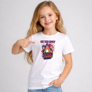 Tricou Paste On The Hunt Kpop Demon Hunters Grup, din bumbac 100%, tricou alb, Copii | Dama | Barbat