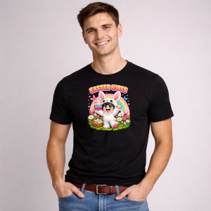 Tricou Paste Roblox Easter Vibes Copil Costum Iepuras Pastel, din bumbac 100%, tricou negru, Copii | Dama | Barbat