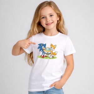 Tricou Paste Sonic Tails Paste Cos Oua Colorate, din bumbac 100%, tricou alb, Copii | Dama | Barbat