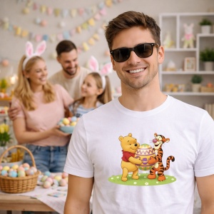 Tricou Paste Winnie The Pooh Tigger Paste Cos Oua, din bumbac 100%, tricou alb, Copii | Dama | Barbat - Img 7