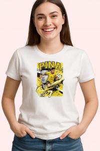 Tricou Paulius Pina Brunei Jucator Fotbal, din bumbac 100% , tricou alb pentru Copii | Dama | Barbat - Img 3