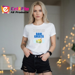 Tricou Pe Caldura Asta Ar Merge Niste Bani Gheata, din bumbac 100%, tricou alb, Dama | Barbat - Img 5