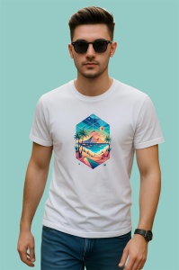 Tricou Peisaj Tropical In Diamant, Copii | Dama | Barbat