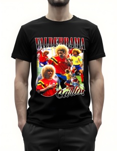 Tricou pentru barbati - Carlos Valderrama - Colombian Flair - Carlos Valderrama, Colombia, fotbal barbati