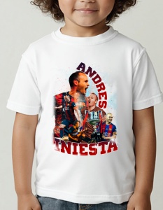Tricou pentru copii - Andres Iniesta - Legendă a Fotbalului, Campion Mondial, Barcelona - Img 2