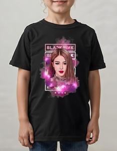 Tricou pentru copii - K-POP - Rosé BLACKPINK - Tricou unicat, stil modern, BLACKPINK idol look. - Img 2