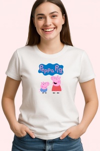 Tricou Peppa Pig purcelusa roz in aventuri zilnice cu familia, Copii | Dama | Barbat - Img 3