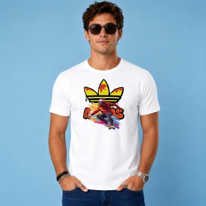 Tricou Personaj Anime Skateboard Logo Colorat Urban, din bumbac 100% Copii | Dama | Barbat