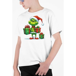 Tricou personalizat Craciun pentru copii, Spiridusul Grinch, Bumbac - Img 2