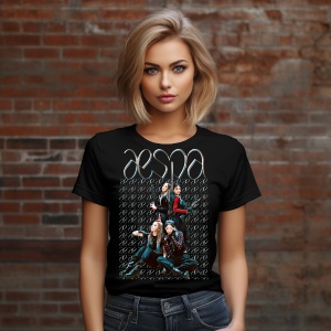 Tricou personalizat dama cu formatia Aespa Kpop - Img 2