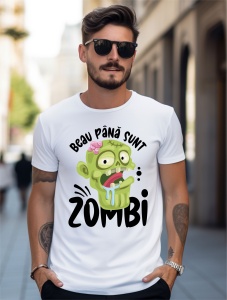 Tricou personalizat pentru bărbați din bumbac 100% - Beau pana sunt Zombie