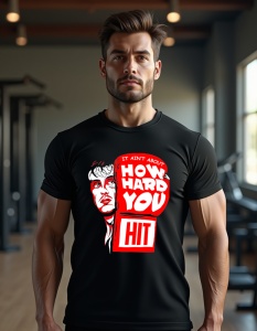 Tricou personalizat pentru barbati din bumbac 100% - "How Hard You Hit" - Motivational pentru antrenamente si box