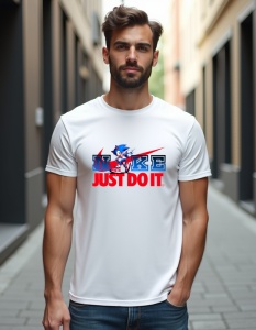 Tricou personalizat pentru barbati din bumbac 100% - Sonic - Just Do It