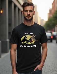 Tricou personalizat pentru bărbați din bumbac 100% - Trust Me Engineer