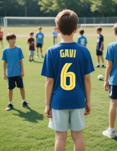 Tricou Personalizat pentru Copii cu Gavi la Barcelona - Cadou Ideal pentru Fanii Fotbalului - Gavi Barcelona Tricou Copii