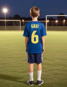 Tricou Personalizat pentru Copii cu Gavi la Barcelona - Cadou Ideal pentru Fanii Fotbalului - Gavi Barcelona Tricou Copii - Img 2