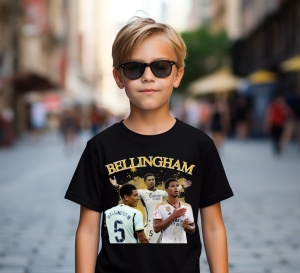 Tricou Personalizat pentru Copii cu Jude Bellingham la Real Madrid - Cadou pentru Fanii Fotbalului - Jude Bellingham Real Madrid Tricou Copii - Img 5