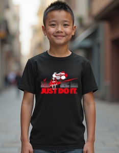 Tricou personalizat pentru copii din bumbac 100% - Anime Girl - Just Do It