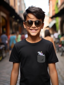 Tricou personalizat pentru copii din bumbac 100% cu imprimeu de buzunar - Skeletor din He-Man - Cadou pentru fanii supereroilor - Img 3