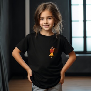Tricou personalizat pentru copii din bumbac 100% cu imprimeu de buzunar - Regele Leu cu Scar și Mufasa - Cadou ideal pentru fanii Disney - Img 2