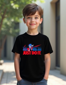 Tricou personalizat pentru copii din bumbac 100% - Sonic - Just Do It