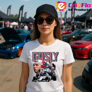 Tricou Pierre Gasly Masina Si Portret Costum Alfatouri Formula 1, Copii | Dama | Barbat - Img 8