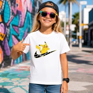 Tricou Pikachu Black Lightning Strike Urban Street Fashion Design, din bumbac 100% Copii | Dama | Barbat - Img 4