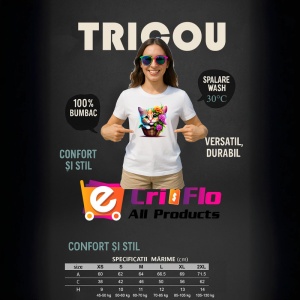 Tricou Pisica in cos cu flori imagine adorabila si vesela Copii | Dama | Barbat - Img 9