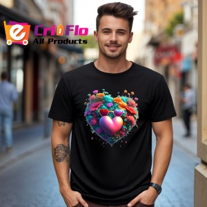 Tricou Pisica in flori cu ochelari fundal alb vesel Copii | Dama | Barbat, culoare negru - Img 5