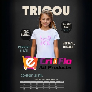 Tricou Pisica Roz Contur Poligonal, Copii | Dama | Barbat - Img 9