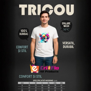 Tricou Pisica techno cu ochelari roz si casti mov Copii | Dama | Barbat - Img 6