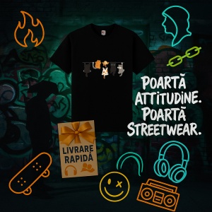 Tricou Pisici Jucause Negru, Copii | Dama | Barbat - Img 11