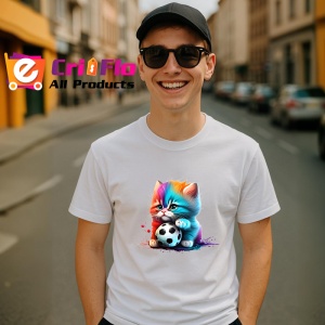 Tricou Pisicuta colorata cu minge si privire inocenta Copii | Dama | Barbat