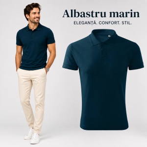 Tricou Polo Bărbat Malfini F03 Pique Polo Free, Stil Tip Tommy, 65% Bumbac, 200 g/m², Guler Polo, Label Free, 14 Culori, Mărimi S–3XL - Img 13