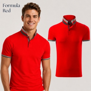 Tricou Polo Bărbați 256 Collar Up, 100% Bumbac, 215 g/m², Guler cu Contrast, 2 Nasturi, S–3XL, 10 Culori - Img 15