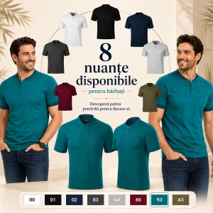 Tricou Polo Bărbați Malfini 273 Diamond, 100% Bumbac, 215 g/m², Guler Tip Bomber, 8 Culori - Img 9