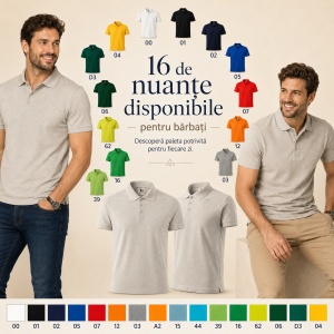Tricou Polo Bărbați Malfini Cotton 212, 100% Bumbac, 170 g/m², Guler Polo, 16 Culori, Mărimi S-3XL - Img 5